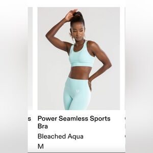 Women’s best power seamless sports bra bleached aqua size medium new w/ tags
